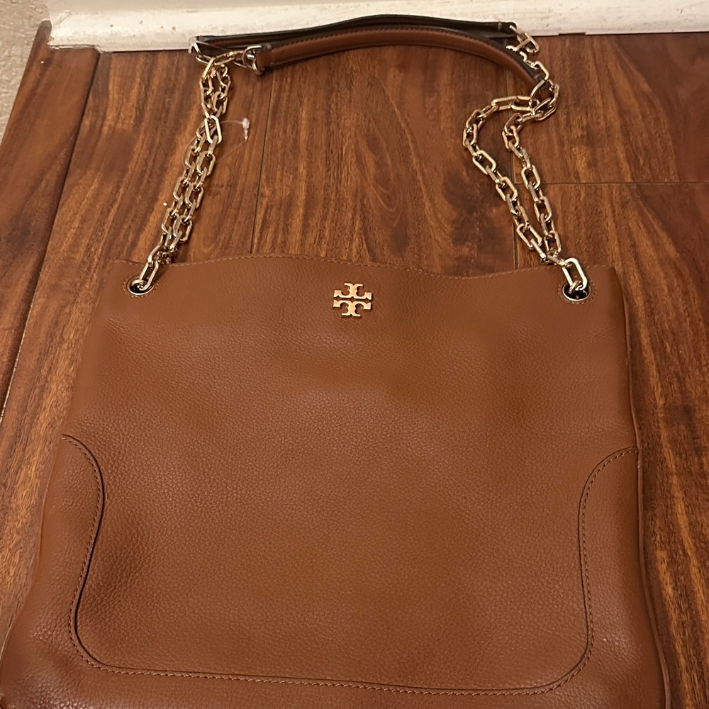 Tory Burch Brown Leather Chain Shoulder Bag